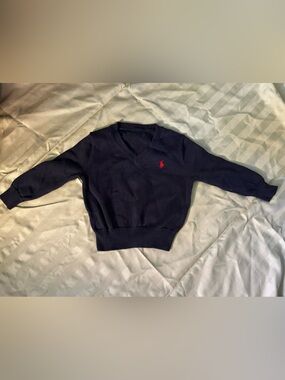 Polo Ralph Lauren Navy V-Neck Sweater Kids Size 4-5